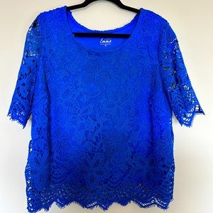 Cobalt Blue Crotchet Top.